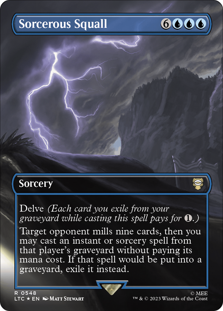 Sorcerous Squall (Borderless) (Surge Foil) [The Lord of the Rings: Tales of Middle-Earth Commander] | Silver Goblin