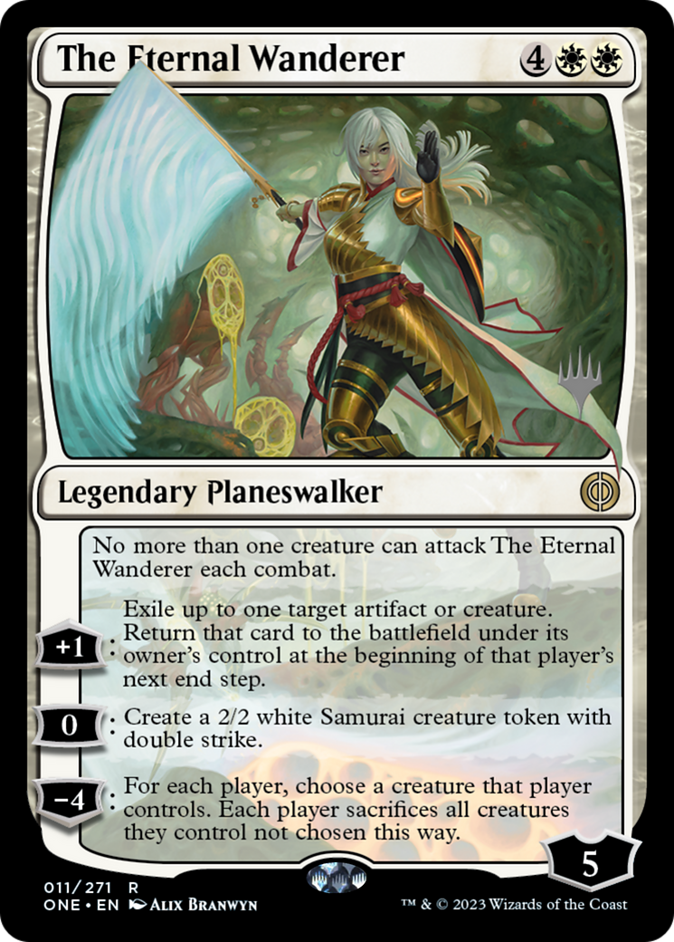 The Eternal Wanderer (Promo Pack) [Phyrexia: All Will Be One Promos] | Silver Goblin