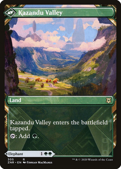 Kazandu Mammoth // Kazandu Valley (Showcase) (305) Foil - Zendikar Rising