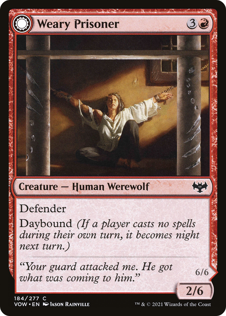 Weary Prisoner // Wrathful Jailbreaker (184) - Innistrad: Crimson Vow