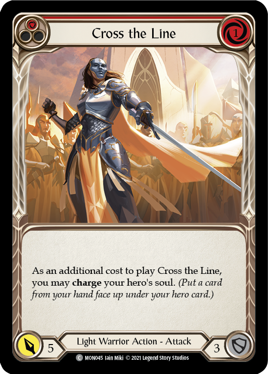 Cross the Line (Red) [MON045-RF] (Monarch)  1st Edition Rainbow Foil | Silver Goblin