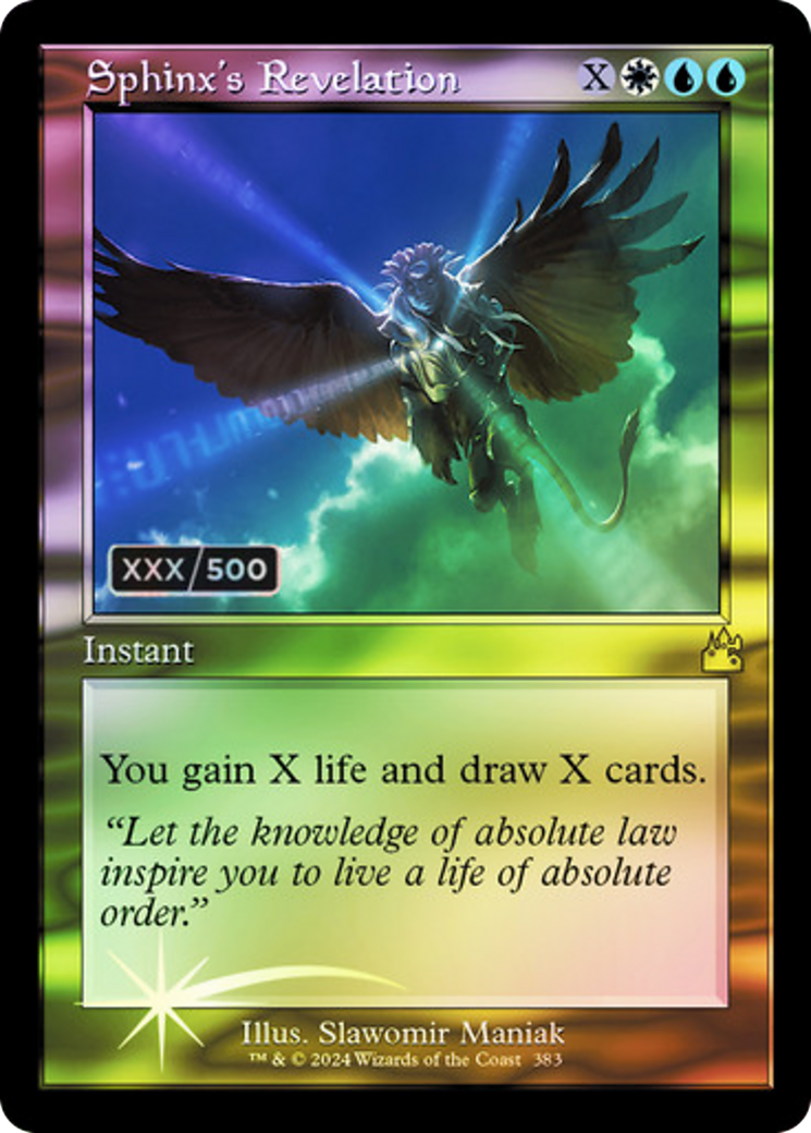 Sphinx's Revelation(Serial Numbered) (Retro) (383) Foil - Ravnica Remastered