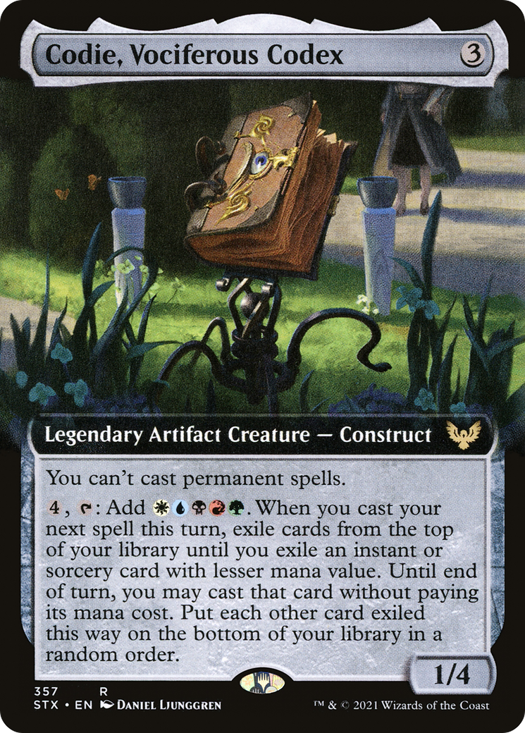 Codie, Vociferous Codex (Extended Art) [Strixhaven: School of Mages] Foil