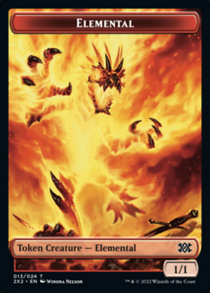 Elemental // Aven Initiate Double-Sided Token [Double Masters 2022 Tokens] | Silver Goblin