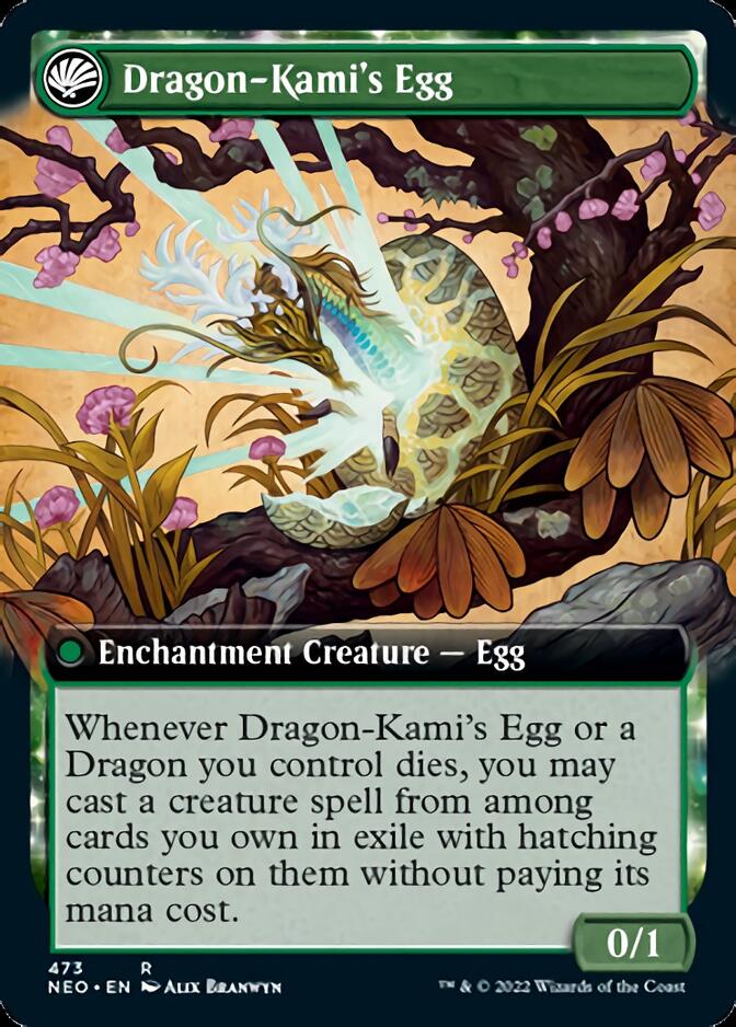 The Dragon-Kami Reborn // Dragon-Kami's Egg (Extended Art) [Kamigawa: Neon Dynasty] Foil