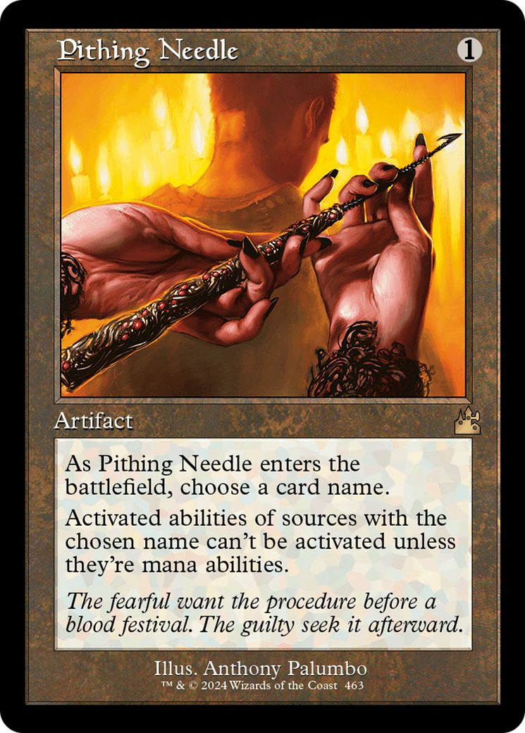 Pithing Needle (Retro Frame) [Ravnica Remastered] | Silver Goblin