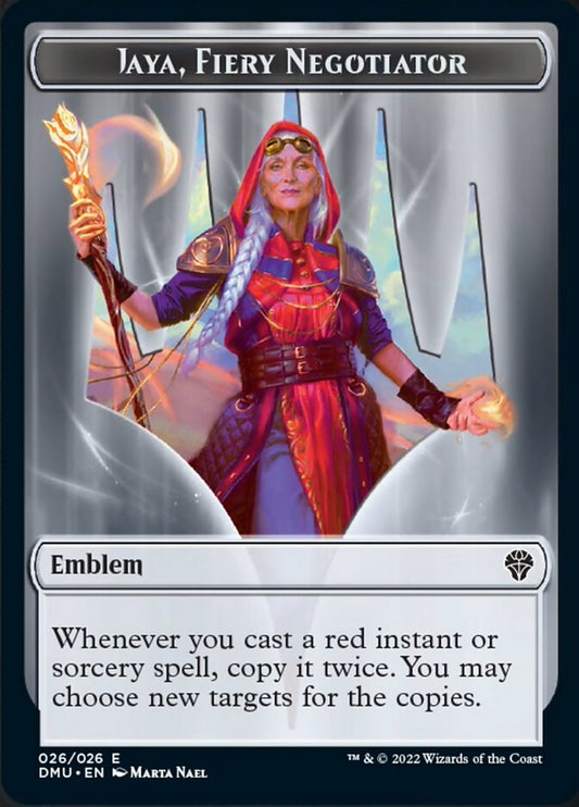 Jaya, Fiery Negotiator Emblem [Dominaria United Tokens] Foil