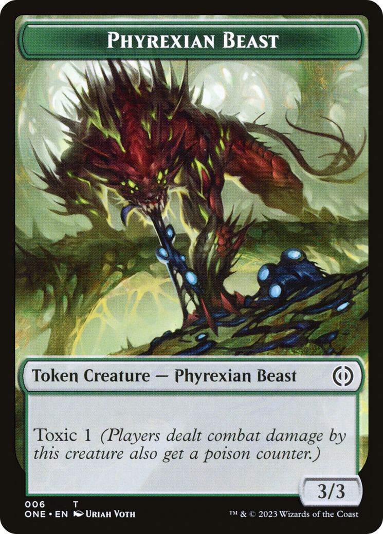 Phyrexian Beast Token [Phyrexia: All Will Be One Tokens] | Silver Goblin