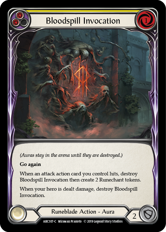 Bloodspill Invocation (Yellow) 1st Edition Rainbow Foil (ARC107) - Arcane Rising | Silver Goblin