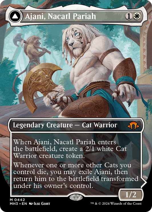 Ajani, Nacatl Pariah // Ajani, Nacatl Avenger (Borderless) [Modern Horizons 3] Foil