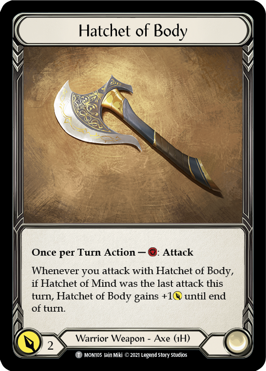 Hatchet of Body // Boltyn [MON105 // MON030] (Monarch)  1st Edition Normal | Silver Goblin