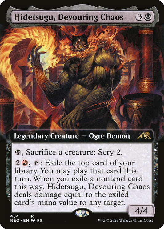 Hidetsugu, Devouring Chaos (Extended Art) [Kamigawa: Neon Dynasty] Foil