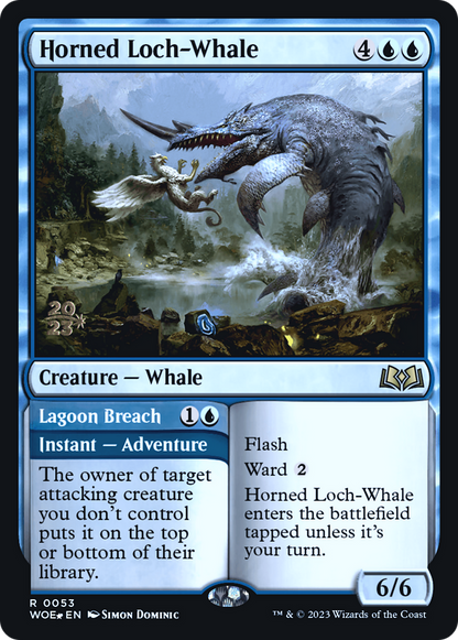 Horned Loch-Whale // Lagoon Breach [Wilds of Eldraine Prerelease Promos]