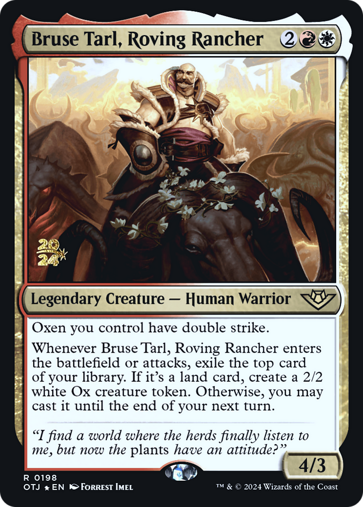 Bruse Tarl, Roving Rancher [Outlaws of Thunder Junction Prerelease Promos] | Silver Goblin