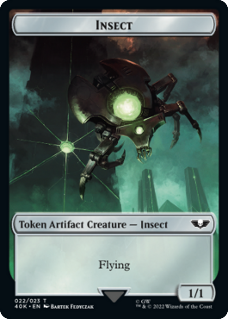 Necron Warrior // Insect Double-Sided Token [Warhammer 40,000 Tokens] | Silver Goblin