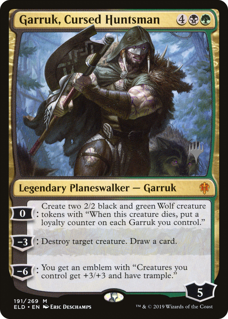Garruk, Cursed Huntsman (Promo Pack) [Throne of Eldraine Promos] Foil