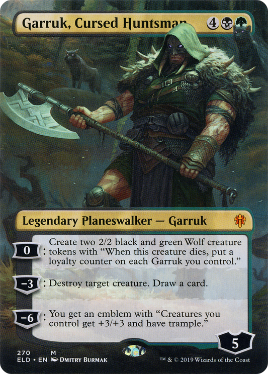 Garruk, Cursed Huntsman (Borderless) [Throne of Eldraine] Foil