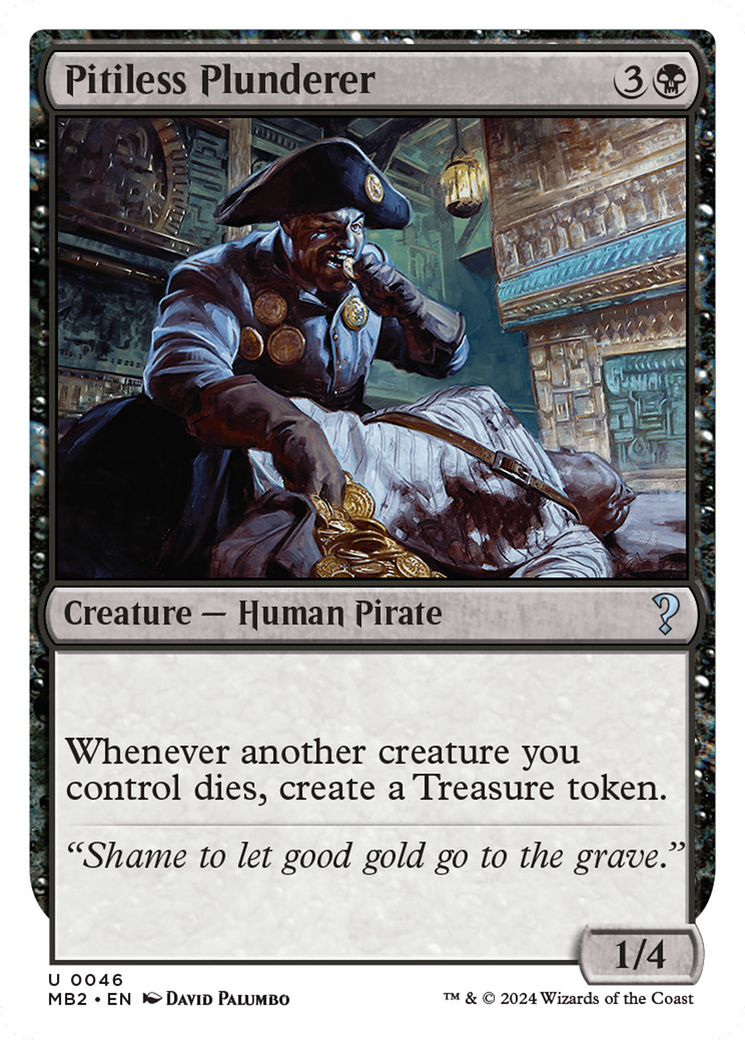 Pitiless Plunderer (White Border) [Mystery Booster 2] | Silver Goblin