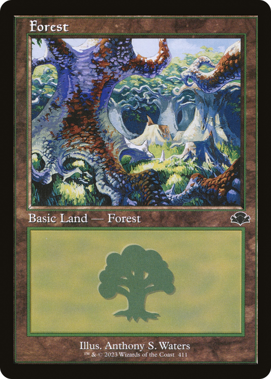 Forest (411) (Retro) [Dominaria Remastered]