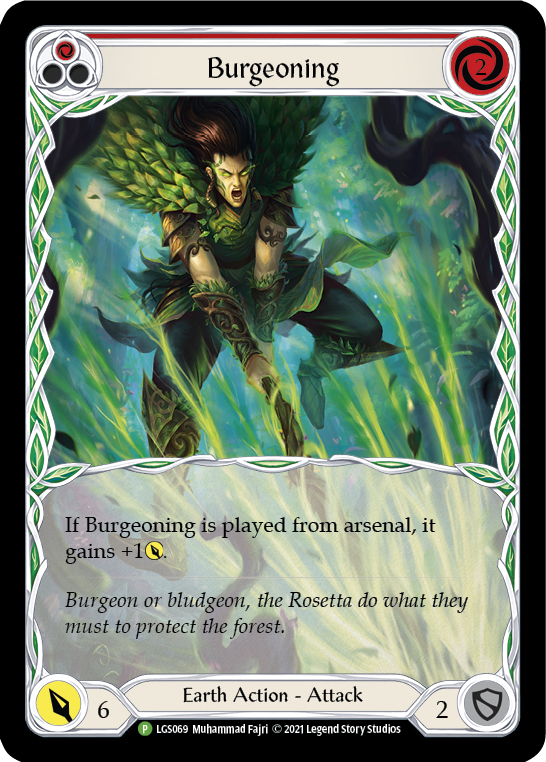 Burgeoning (Red) [LGS069] (Promo)  Rainbow Foil | Silver Goblin