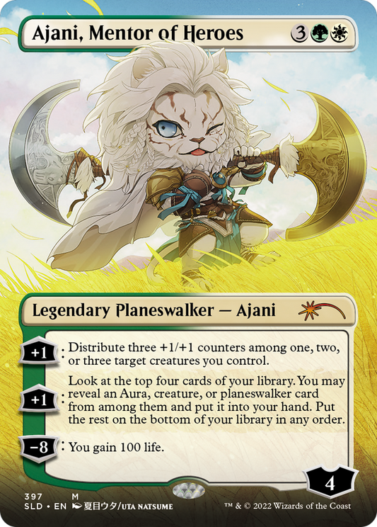 Ajani, Mentor of Heroes (Borderless) [Secret Lair Drop Series] Foil
