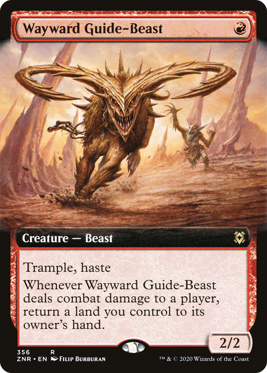 Wayward Guide-Beast (Extended Art) [Zendikar Rising] Foil