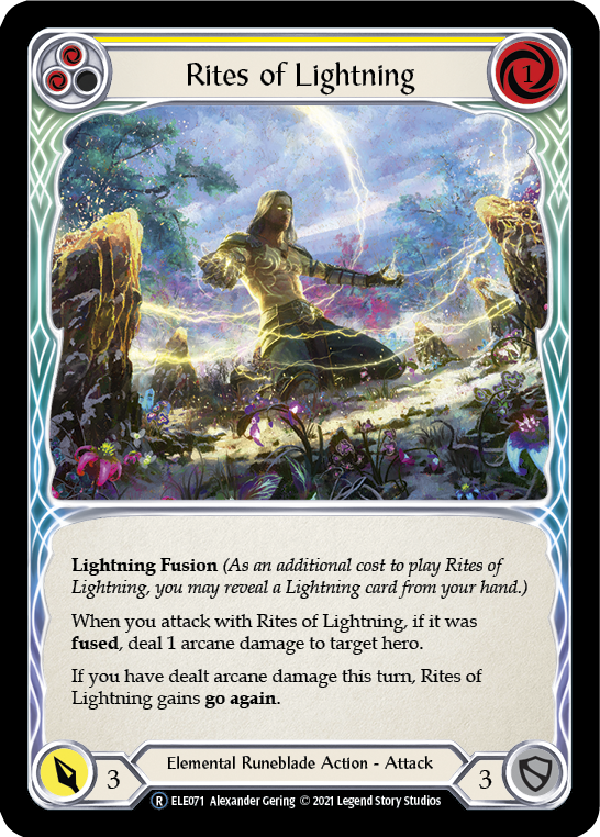 Rites of Lightning (Yellow) [U-ELE071] (Tales of Aria Unlimited)  Unlimited Rainbow Foil | Silver Goblin