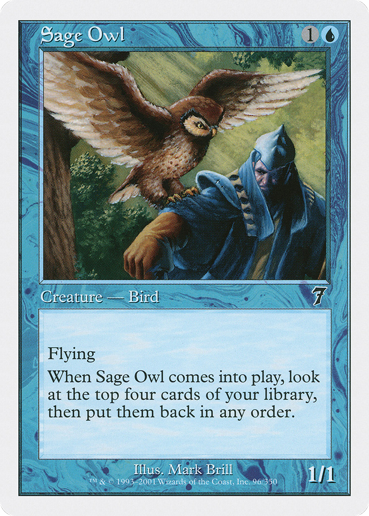 Sage Owl (096) Foil - Seventh Edition