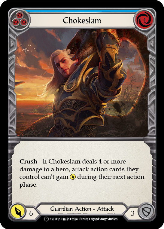 Chokeslam (Blue) [U-CRU037] (Crucible of War Unlimited)  Unlimited Rainbow Foil | Silver Goblin