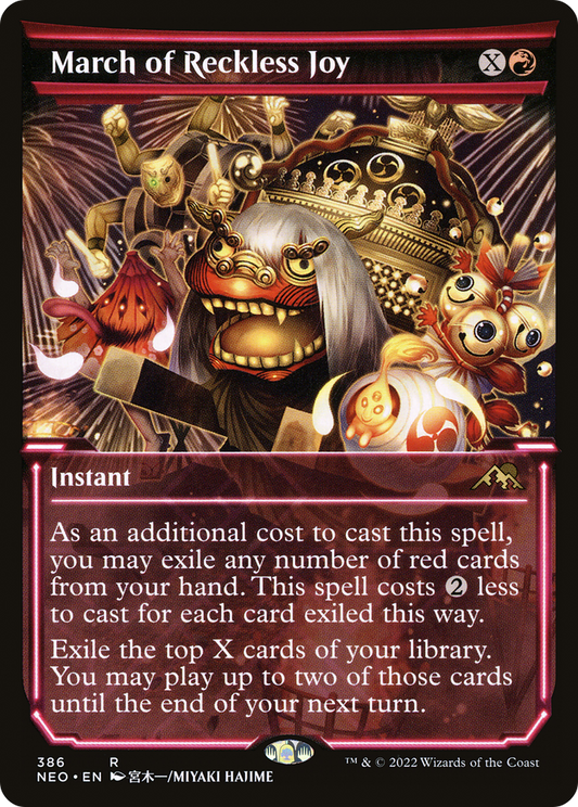 March of Reckless Joy (Showcase Soft Glow) [Kamigawa: Neon Dynasty] Foil