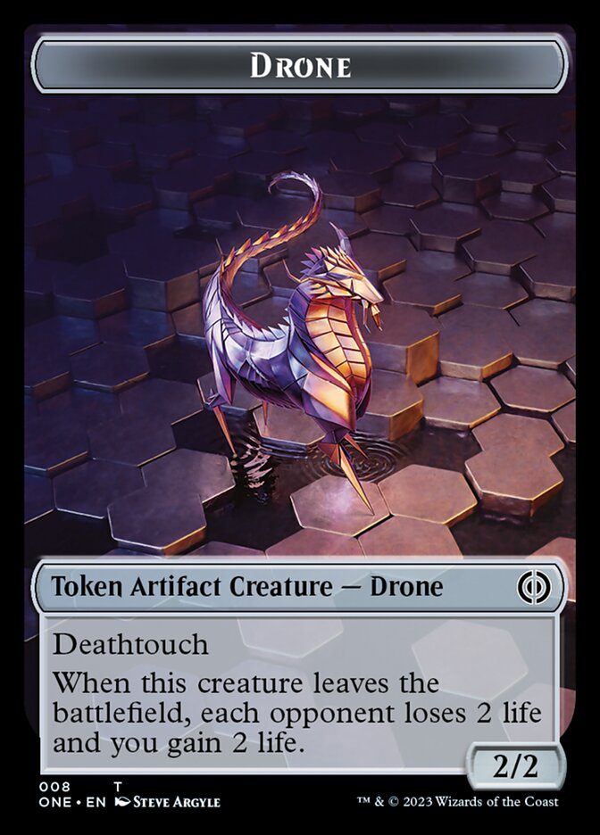 Rebel // Drone Double-Sided Token [Phyrexia: All Will Be One Tokens] | Silver Goblin