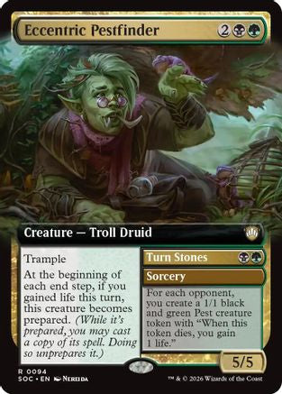 Eccentric Pestfinder // Turn Stones (Extended Art) (094) - Commander: Secrets of Strixhaven