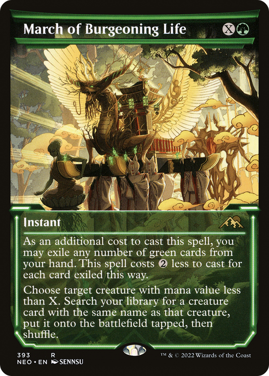March of Burgeoning Life (Showcase Soft Glow) [Kamigawa: Neon Dynasty] Foil