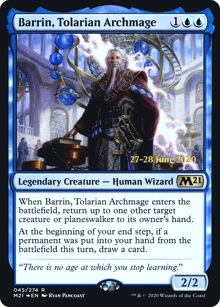 Barrin, Tolarian Archmage [Core Set 2021 Prerelease Promos] | Silver Goblin