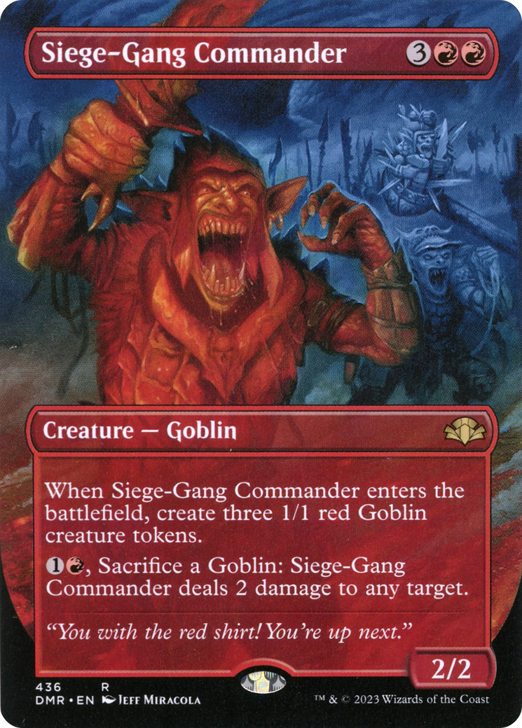 Siege-Gang Commander (Borderless Alternate Art) [Dominaria Remastered] | Silver Goblin