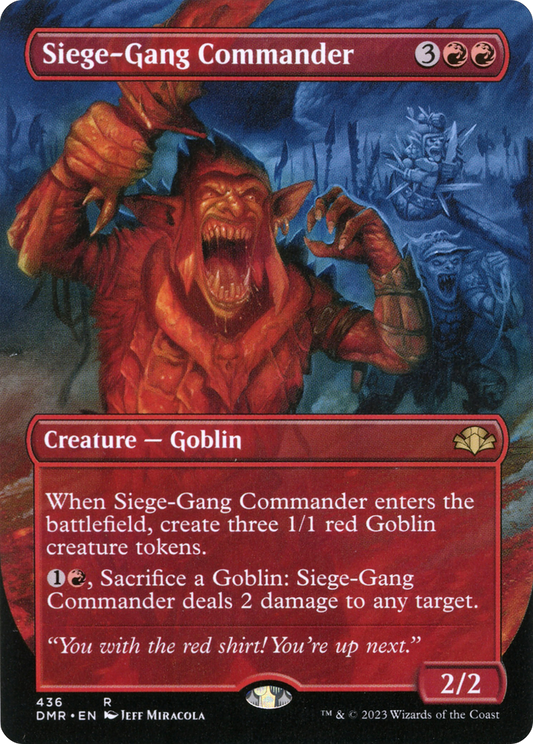 Siege-Gang Commander (Borderless Alternate Art) [Dominaria Remastered] Foil