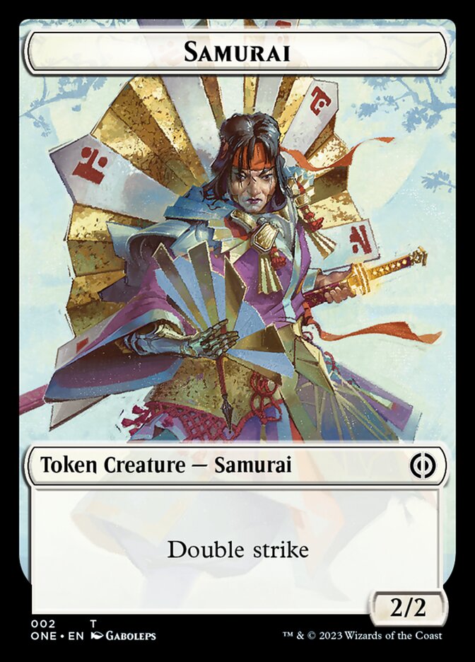 Rebel // Samurai Double-Sided Token [Phyrexia: All Will Be One Tokens] | Silver Goblin