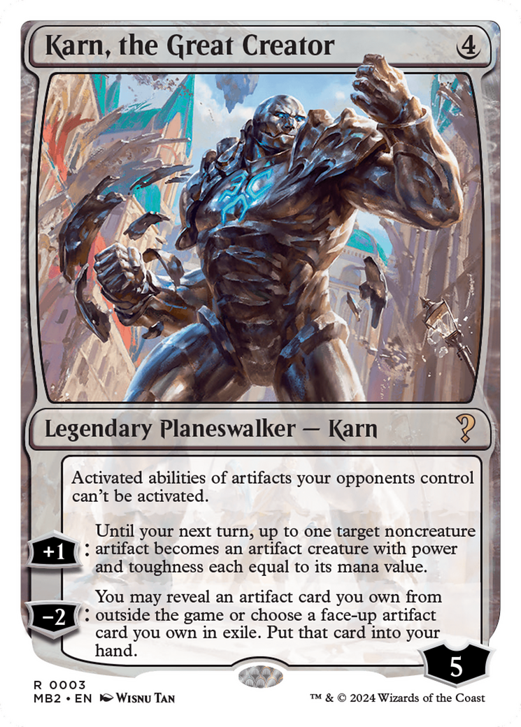 Karn, the Great Creator (White Border) [Mystery Booster 2] | Silver Goblin