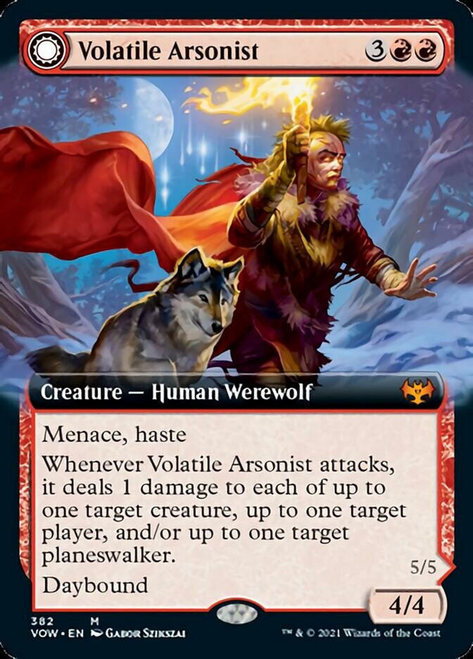 Volatile Arsonist // Dire-Strain Anarchist (Extended Art) [Innistrad: Crimson Vow] Foil