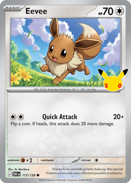 Eevee (117) Holofoil - 30th Celebration