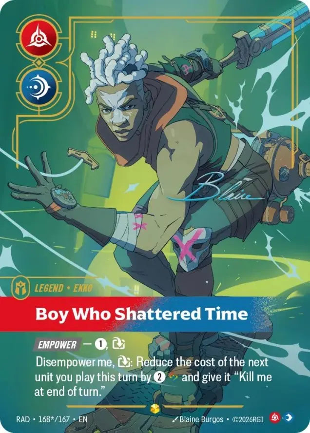 Ekko, Boy Who Shattered Time (Signature) (168) Foil - Radiance