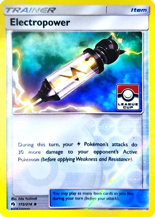 Electropower (League Cup) (172) Reverse Holofoil - Lost Thunder