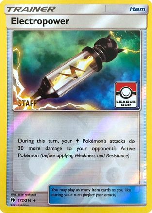 Electropower (League Cup) [Staff] (172) Reverse Holofoil - League & Championship Cards