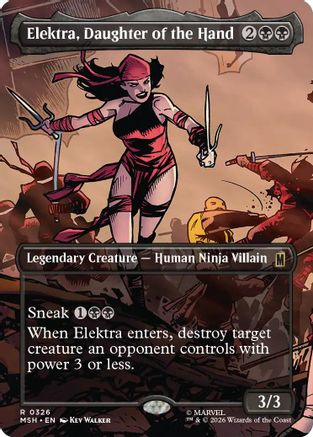 Elektra, Daughter of the Hand (Borderless) (326) Foil - Marvel Super Heroes