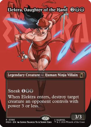 Elektra, Daughter of the Hand (Borderless Logo) (366) Foil - Marvel Super Heroes