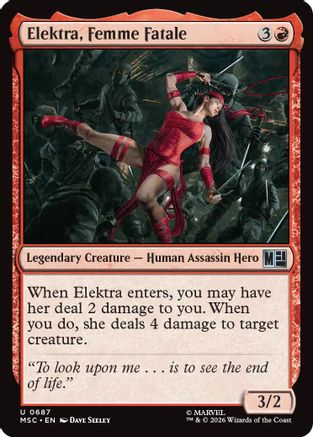 Elektra, Femme Fatale (687) Foil - Commander: Marvel Super Heroes