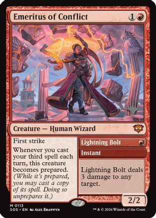 Emeritus of Conflict // Lightning Bolt (Promo Pack) (113) - Secrets of Strixhaven