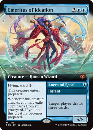 Emeritus of Ideation // Ancestral Recall (Extended Art) (315) - Secrets of Strixhaven