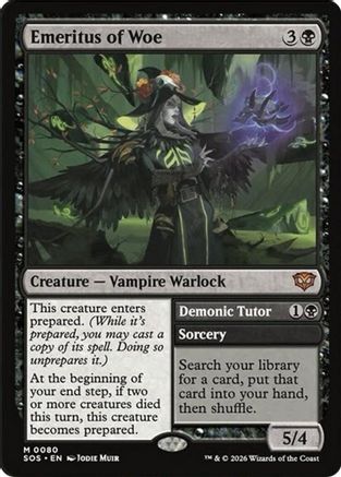 Emeritus of Woe // Demonic Tutor (080) - Secrets of Strixhaven