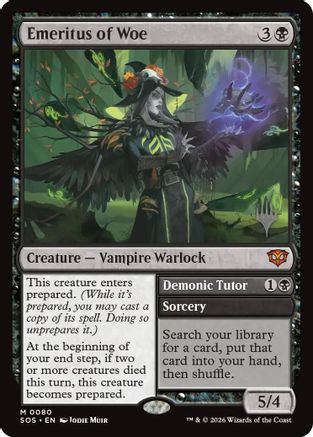 Emeritus of Woe // Demonic Tutor (Promo Pack) (080) Foil - Secrets of Strixhaven
